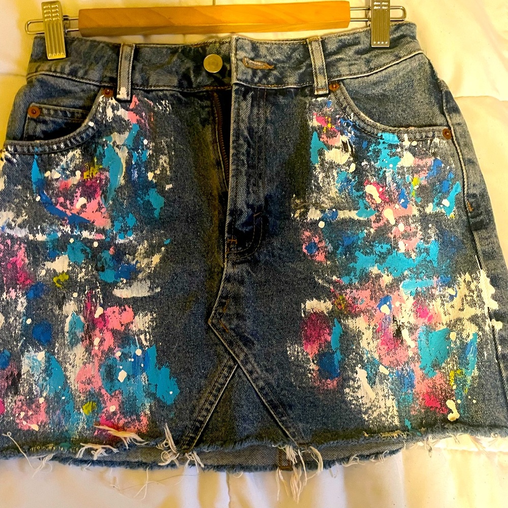 Top Shop Denim Mini Skirt Size 4 USA